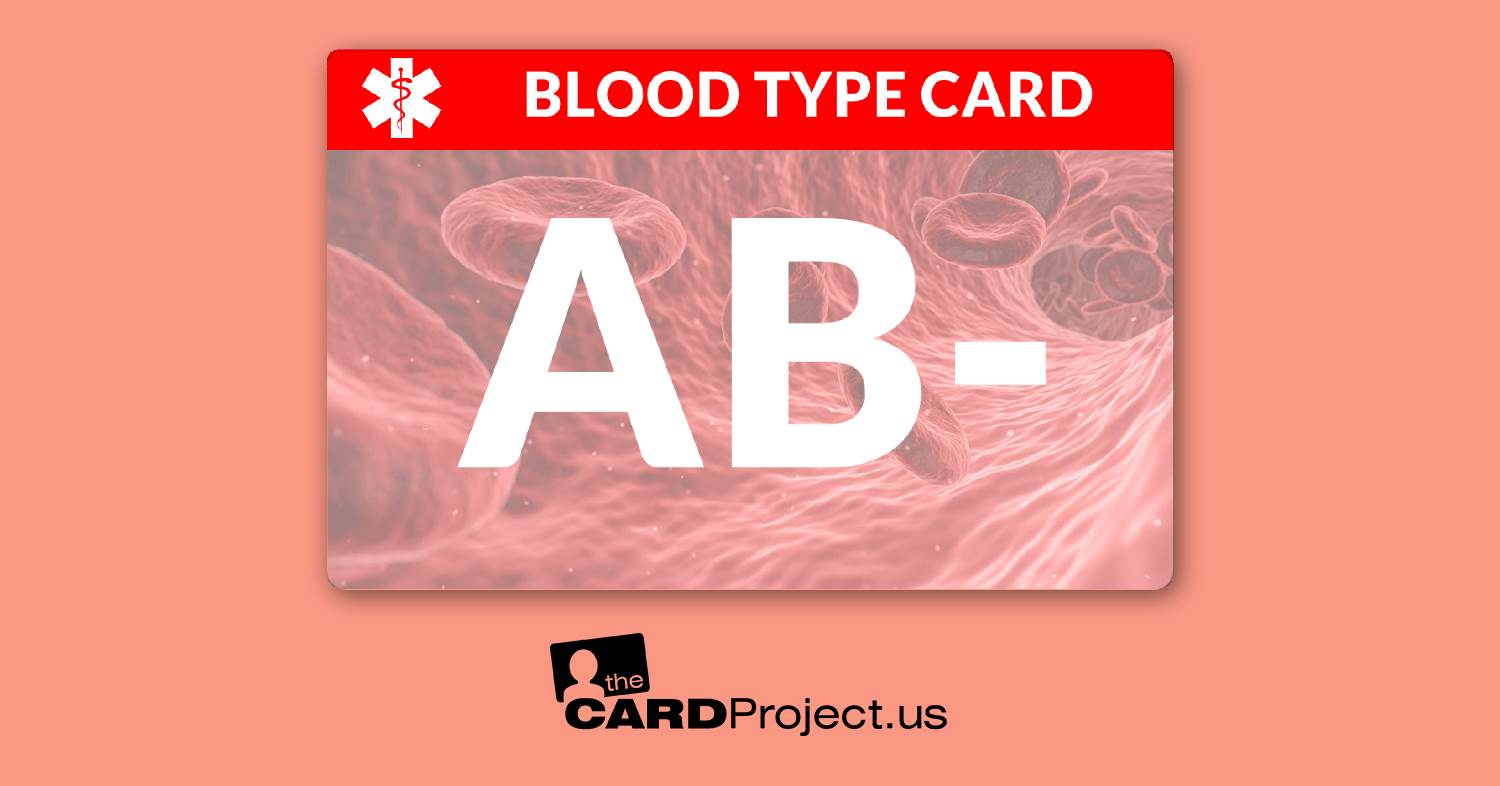 Blood Type AB Negative Card by The Card Project US