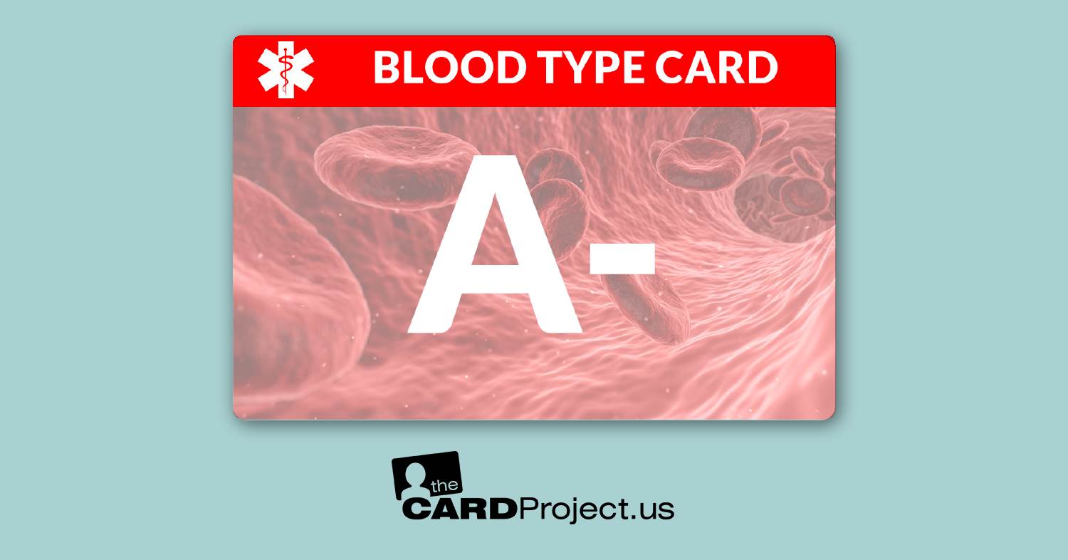 Blood Type A Negative Cards by The Card Project US