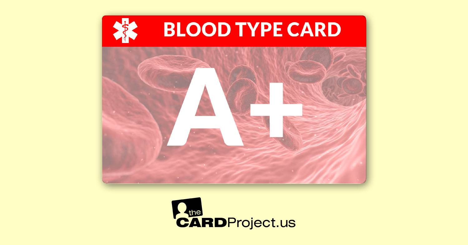 Blood Type A Positive Cards by The Card Project US