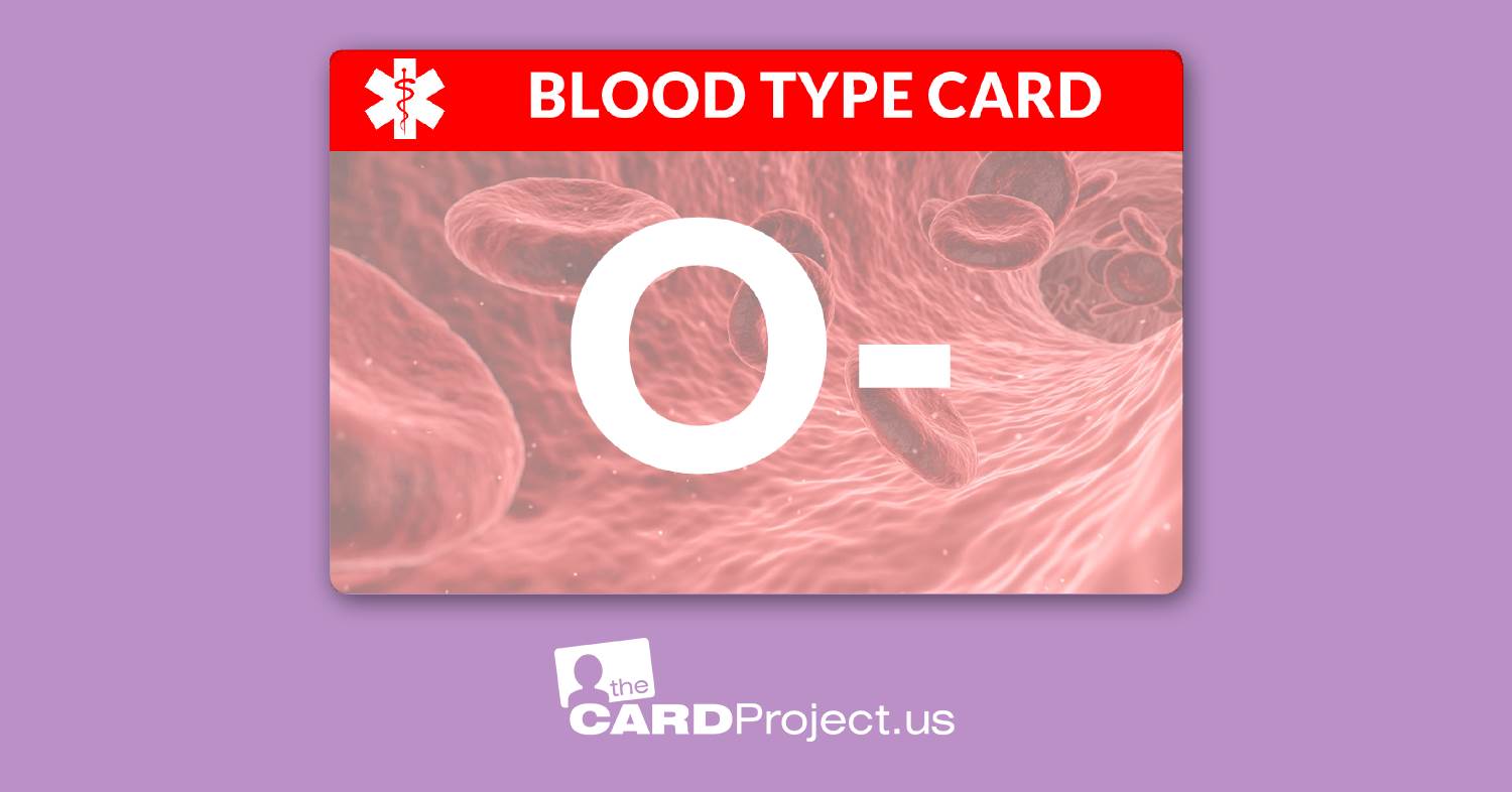 Blood Type O Negative Card by The Card Project US