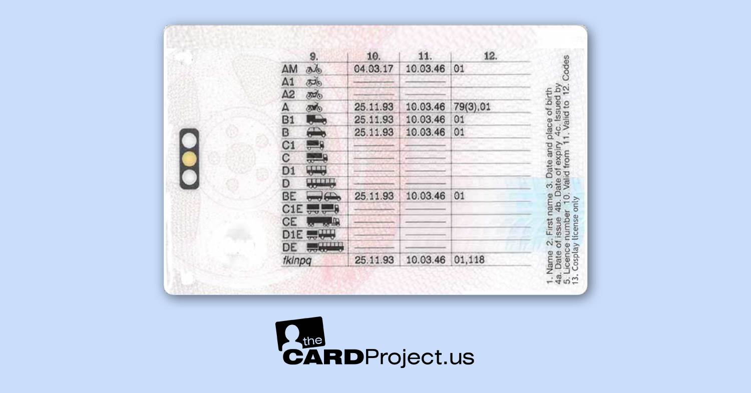 UK Driving License (REAR)