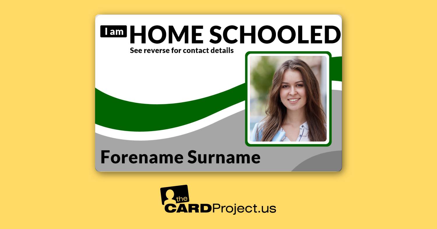 Home Schooled Green ID Card (FRONT)