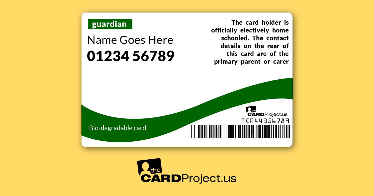 Home Schooled Green ID Card (REAR)