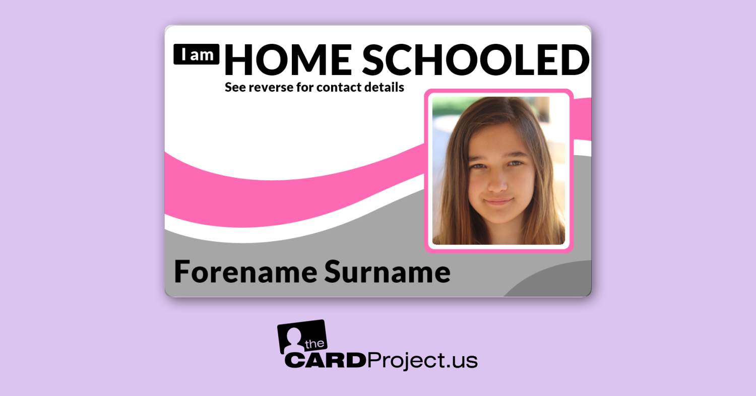 Home Schooled Pink ID Card (FRONT)