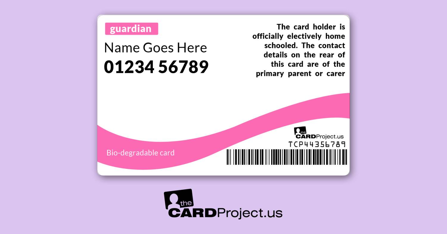 Home Schooled Pink ID Card (REAR)