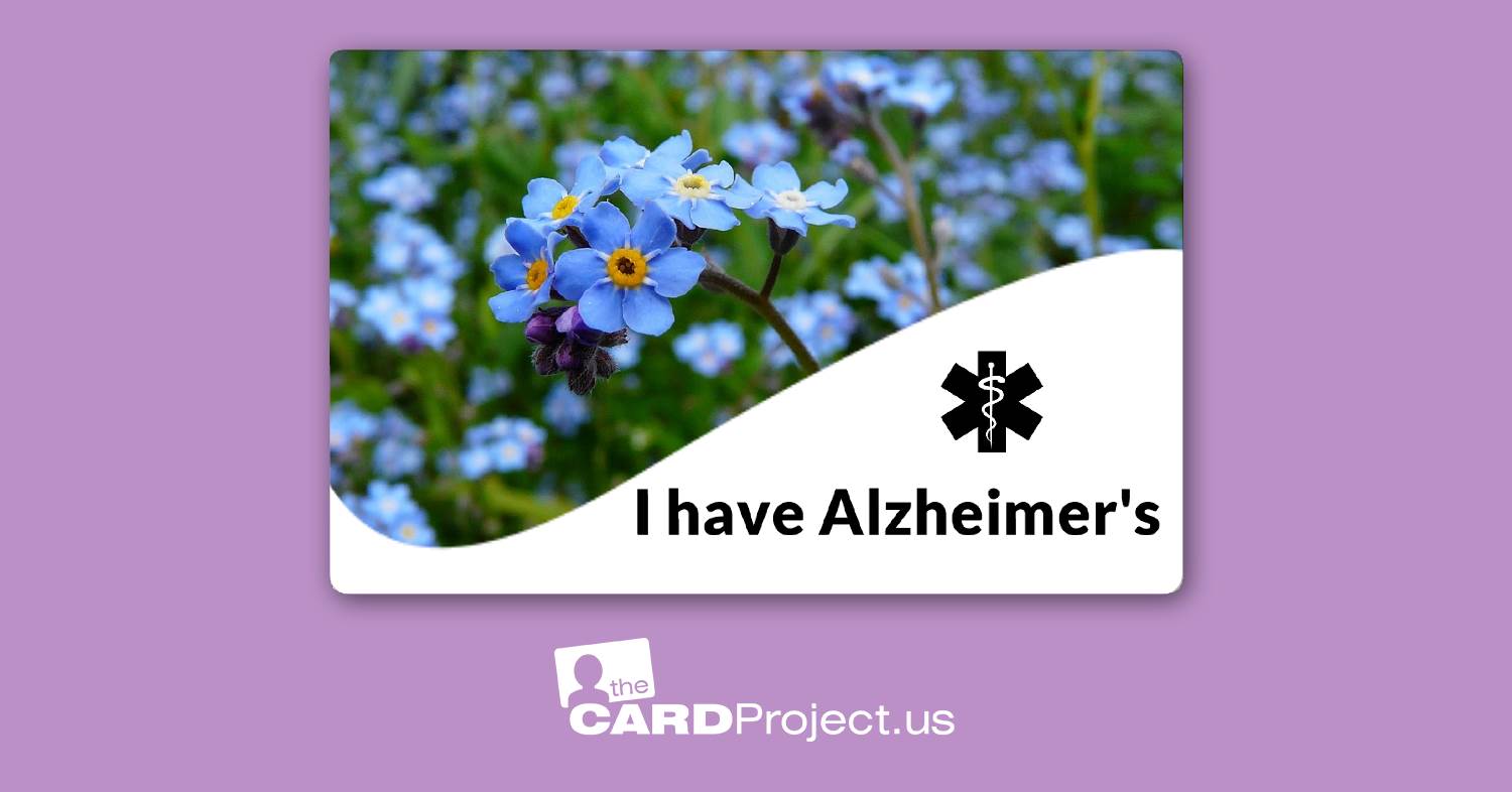 Alzheimer's Disease Medical ID Cards by The Card Project US