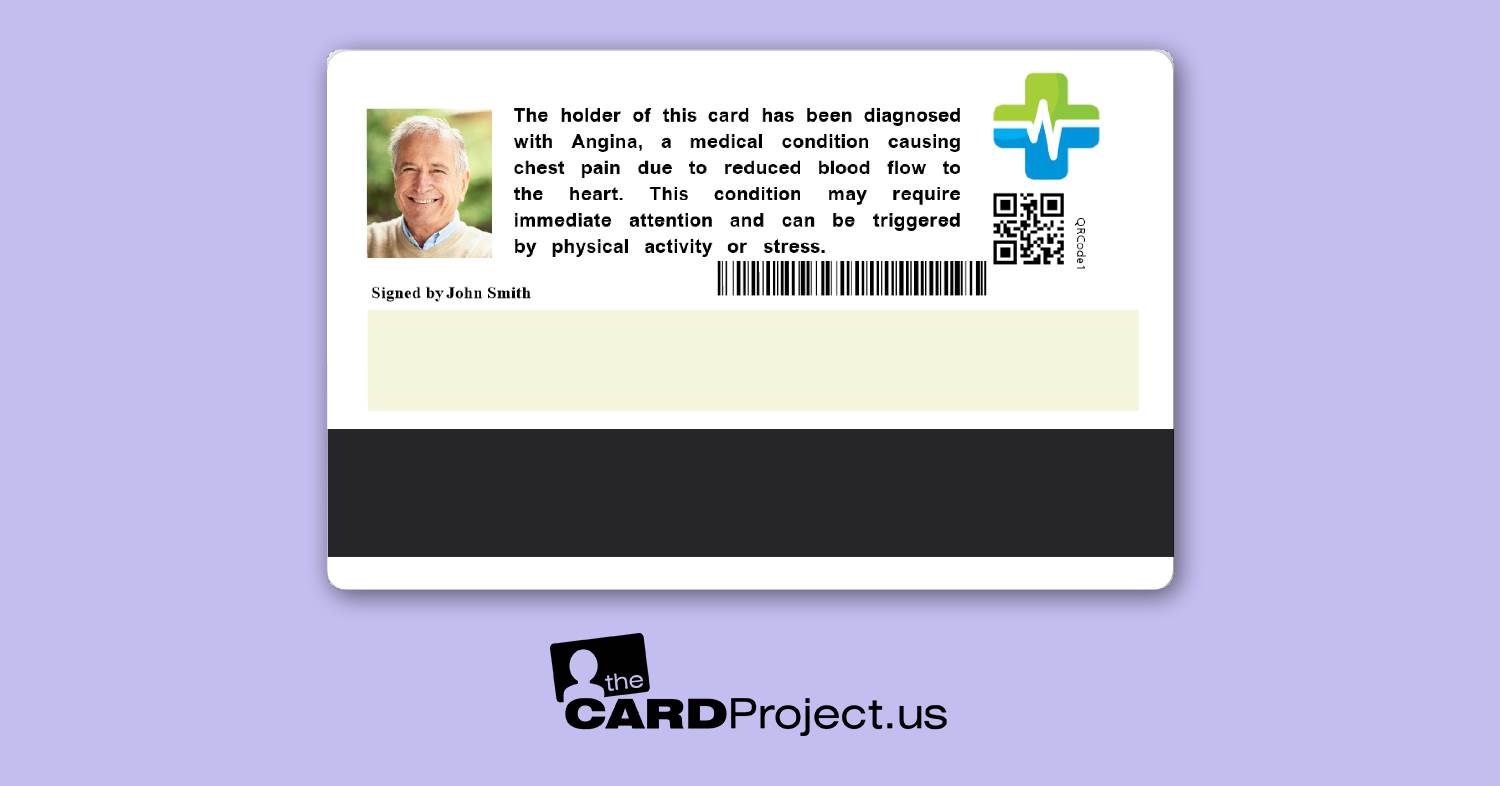 Angina Medical ID Cards by The Card Project US