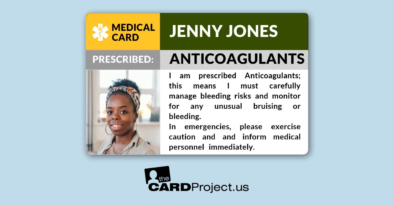 Anticoagulant Medical Cards by The Card Project US