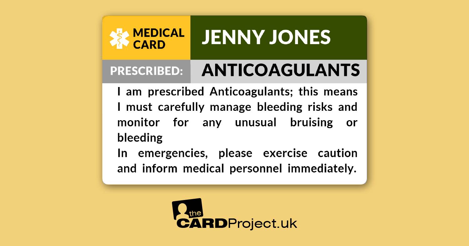 Anticoagulant Medical Cards by The Card Project US