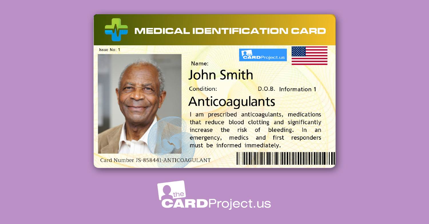 Anticoagulant Medical Cards by The Card Project US