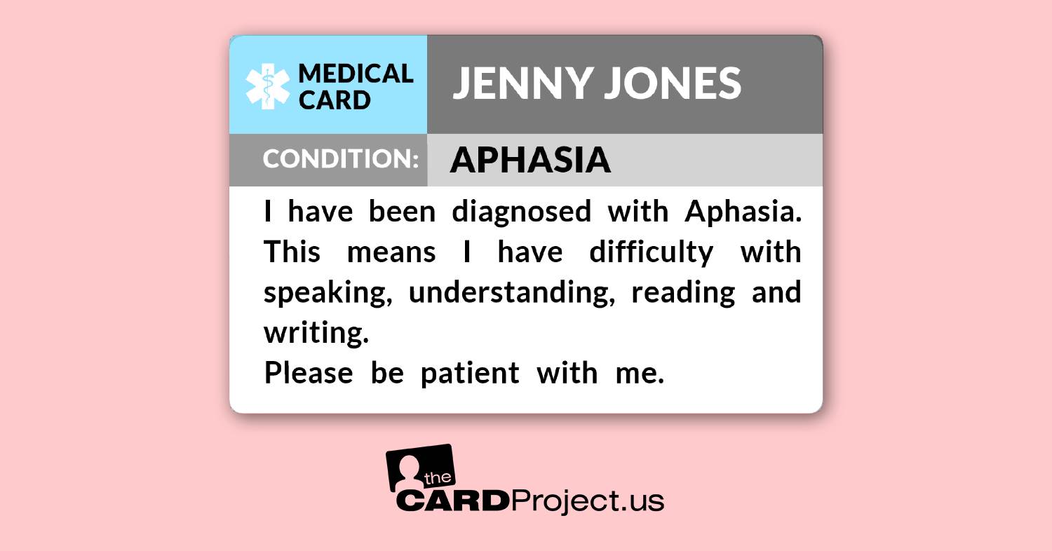 Aphasia Medical Cards by The Card Project US