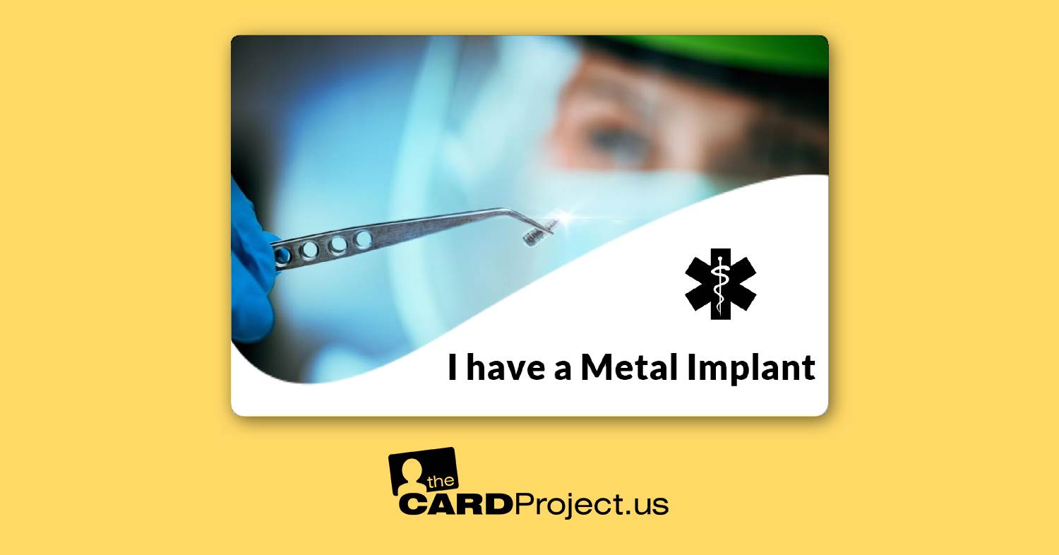 Metal Implant Medical ID Cards by The Card Project US