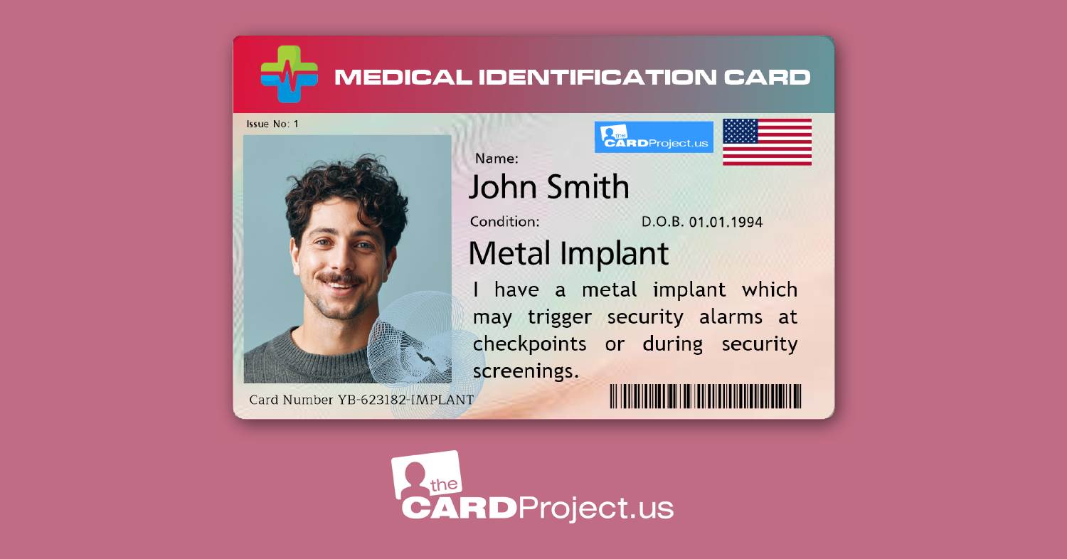 Metal Implant Medical ID Cards by The Card Project US