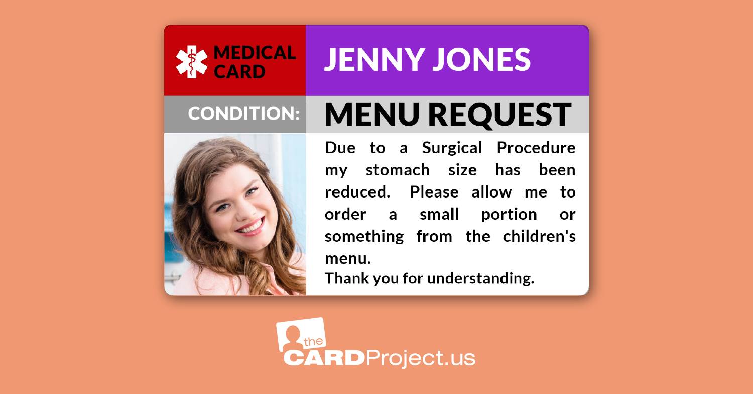 Menu Request Cards by The Card Project US