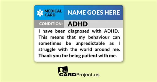 ADHD Medical ID Card (FRONT)