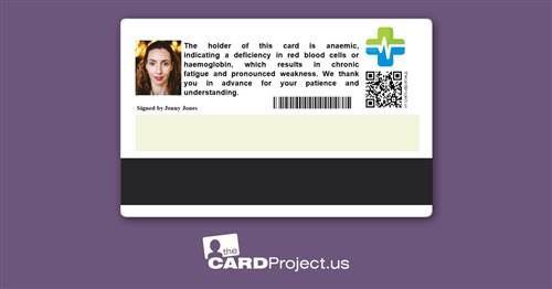 Anemia Medical ID Cards (REAR)