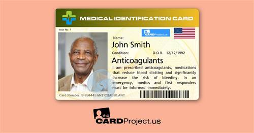 Anticoagulant Premium Medical Card