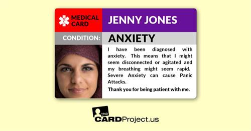 Anxiety Photo Medical ID Card (FRONT)