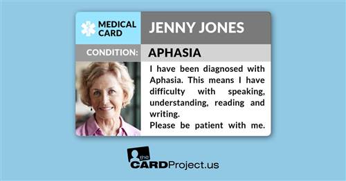 Aphasia Photo Medical ID Card (FRONT)