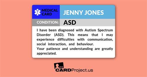 ASD Medical Card (FRONT)