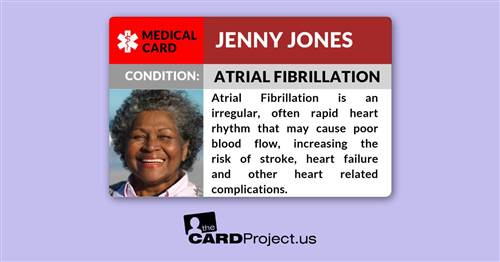 Atrial Fibrillation Photo Medical ID (FRONT)