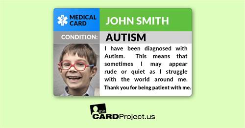 Autism Photo Medical Card (FRONT)