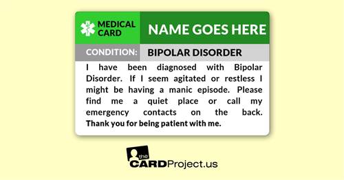 Bipolar Medical Card (FRONT)