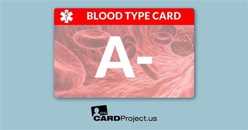 Blood Type  A- Card