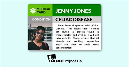 Celilac Photo Medical Card (FRONT)