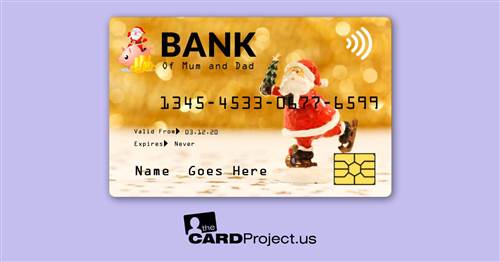 Santa Skating Toy Credit Card