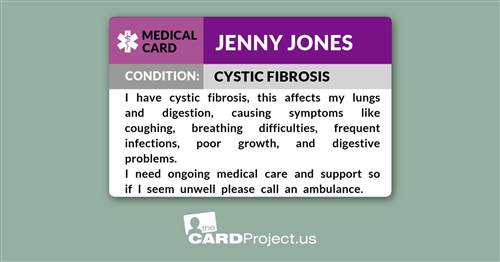 Cystic Fibrosis Medical Card (FRONT)