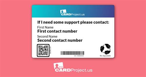 Sign Language Medical ID Card (REAR)