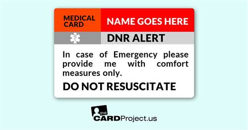 DNR Medical ID Card (FRONT)