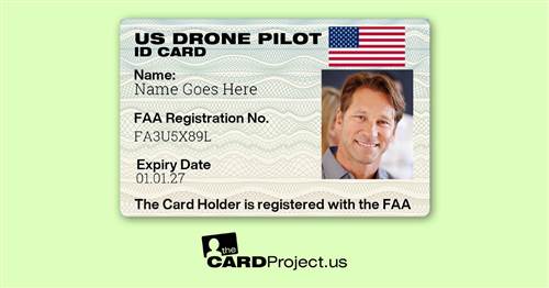 US Drone Single Sided ID Card