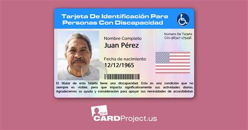 Disability ID Card US and Spanish (FRONT)