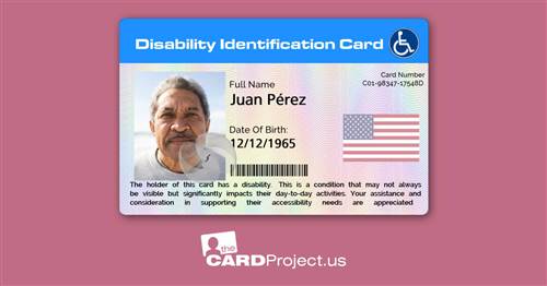 Disability ID Card US and Spanish (REAR)