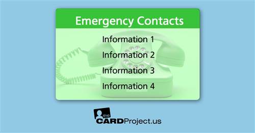 Green Emergency Contact Card