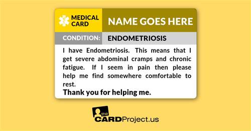 Endometriosis Medical ID (FRONT)