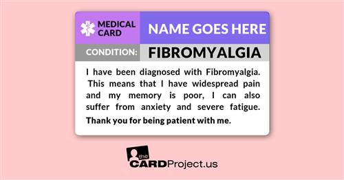 Fibromyalgia Medical ID Card (FRONT)