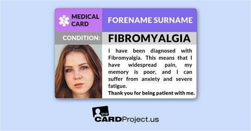 Fibromyalgia Photo Medical Card (FRONT)