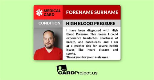 High Blood Pressure Photo ID (FRONT)