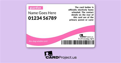 Home Schooled Pink ID Card (REAR)