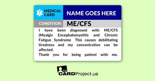 ME/CFS Medical ID Card (FRONT)