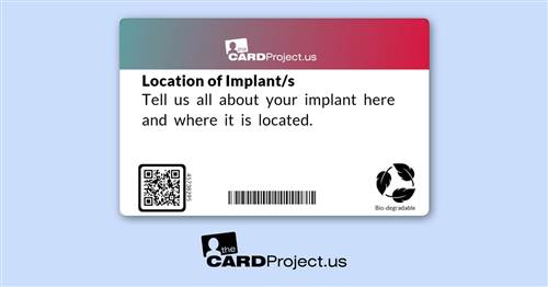 Metal Implant ID Card (REAR)