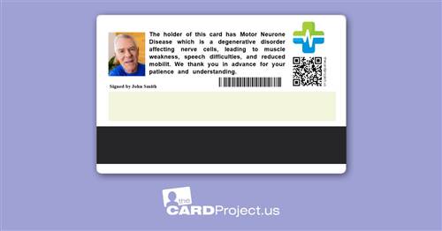 Motor Neurone Disease Premium Medical Card (REAR)