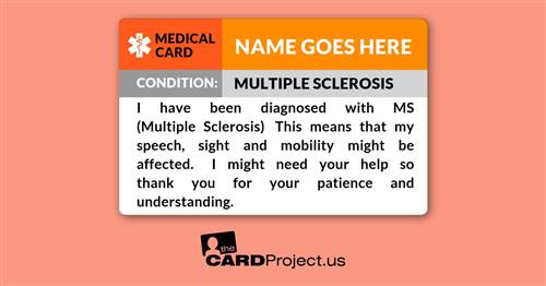 Multiple Sclerosis Medical ID (FRONT)