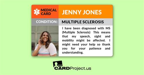 Multiple Sclerosis MS Photo Card (FRONT)