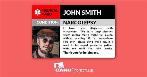 Narcolepsy Photo Medical ID (FRONT)