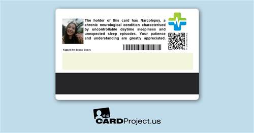 Narcolepsy Premium Medical Card (REAR)