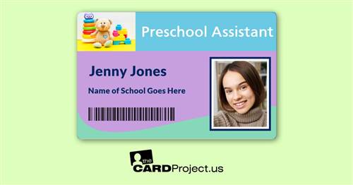 Preschool Assistant Photo ID Card (FRONT)